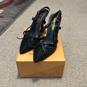 Chase + Chloe Mesh Slingback Heels